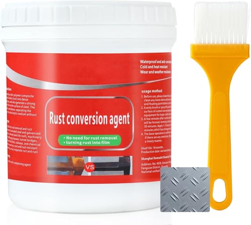 winblot Rust Conversion Agent 300g, Multi-Functional Anti-Rust Paint, Water-Based Metallic Paint, Rust Remover for Metal,Universal Anti-Rust Paint Rust Removal Conversion Agent (Grey)