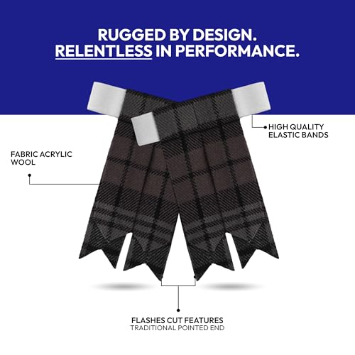Image of Scottish Tartan Kilt Flashes with Elastic Adjusters