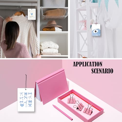 Image of Blue Coquette Bow Preppy Lavender Car Air Freshener, Trendy Funky Cherry Lucky 8 Ball Hanging Air Freshener 4 Pcs for Cars Closet Drawer Books, Cute Girly Car Accessories Mirror Decor for Women