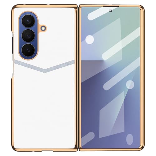 Étui Samsung Galaxy Z Fold 7 en cuir de luxe blanc pour le bureau