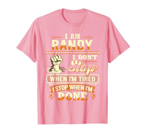 I am Randy Shirt Personalized Randy First Name T-Shirt, Men, Pink, 3X-Large