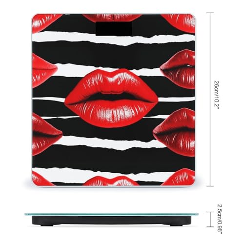 Báscula Digital Red Lips Kiss con Vidrio Templado y LCD miniatura 2