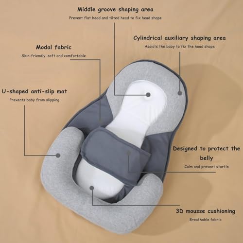 Wutobang Baby Wedge Pillow - Acid Reflux Pillow, Multi-Purpose Feeding Pillow, Reflux Pillow for Baby to Reduce Spit-Up & Digestive Discomfort