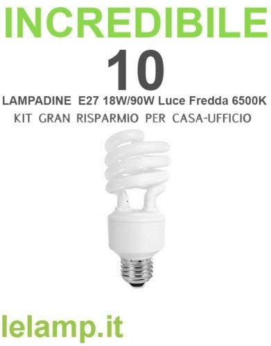 Kit economico 10 lampadine risparmio energetico