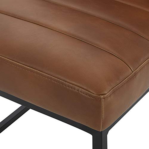Amazon Brand – Rivet Decatur Modern Faux Leather Dining Chair, Set Of 2, 21"W, Tan Brown #TOP2