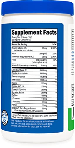 Nutricost Pre-Workout With Creatine, Green Apple, 30 Servings - Non-Gmo & Gluten Free #TOP3