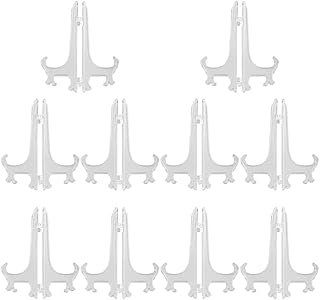 حامل عرض بلاستيك من 10 قطع بزوايا قابلة للتعديل وحامل صور بلاستيك شفاف