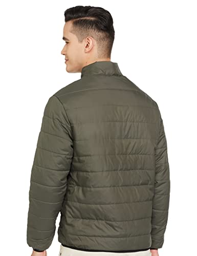 Image of The Indian Garage Co Men Slim Fit Solid Puffer Jackets