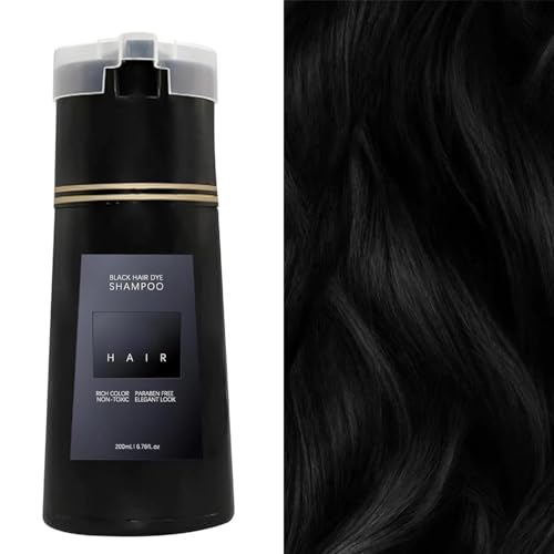 Hair Dye Shampoo, Instant-Shampoo für natürliches Haar, Botanische Formel, keine Schäden am Haar, kein Bleichen, 2-in-1-Shampoo (schwarz)