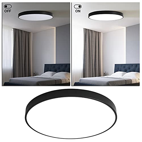 Wifume Led Flush Mount Ceiling Light,9In 6500K Cool White 12W 100W Equivalent,Round Lighting Fixture For Closets,Kitchens,Stairwells,Basements,Bedrooms,Washrooms Black #TOP4