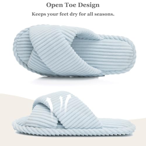 Image of GOEWY Slippers for Women with Memory Foam Open toe House Bedroom Shoes