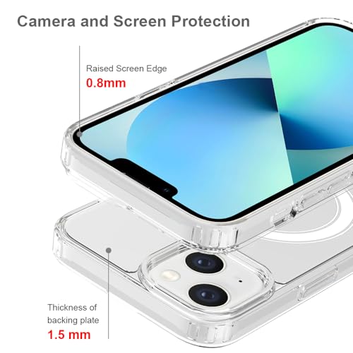 Image of for iPhone 13 /14 Case [Compatible with Magsafe] Translucent Matte Phone Cover, [10 FT Military Grade Drop Protection] Slim Durable Shockproof Protective Bumper (Transparent, iPhone 14)