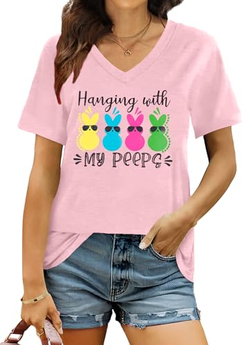 Image of Ithalt Easter Shirts for Women He is Risen Tshirt Easter Christian T-Shirt Jesus Lover Short Sleeve Tops