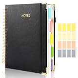 Cuaderno Espiral de Lujo con Portada de Cuero, TamañO B5 Grande (20x25 cm),300 Páginas,LíNeas Horizontales, Divisorio...