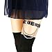 alisikee 2PCs Adjustable Leg Garter with Chains, Elastic Thigh Garters Belt for Women, White