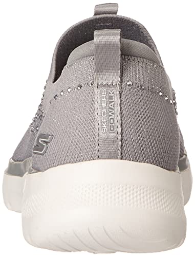 Skechers Women's Go Walk 6 Rhinestone Slip On Sneaker, Gray, 5.5 #TOP2