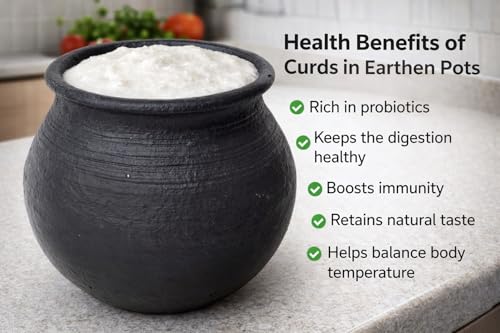 Image of Handcrafted Ecofriendly Terracotta Earthen Clay Curd /Dahi /Yoguart /Biryani Clay /Mud Cooking Pot | Dal /Mathani Handi | Mitti Yogurt Bowl for Setting /Serving (700 ML)