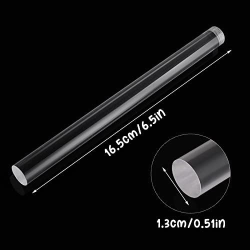 Prasacco 4 Pieces Acrylic Clay Roller, 6.5 x 0.5 Inch Polymer Clay Rod Clear Round Tube Roller Plastic Clay Roller Pin Clay Tools for DIY Handmade Crafts Art Supplies