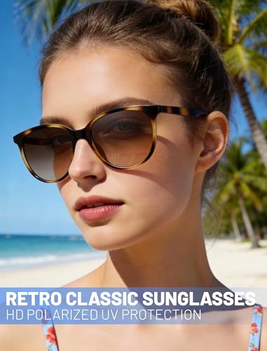 YMRFW Retro Polarized Sunglasses for Women Men Classic Vintage Style Trendy Shade UV400 Protection Lens — view 2