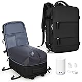 Mochila de viagem coowoz unissex, grande, mala de mão, mochila para trilha, Preto, Large