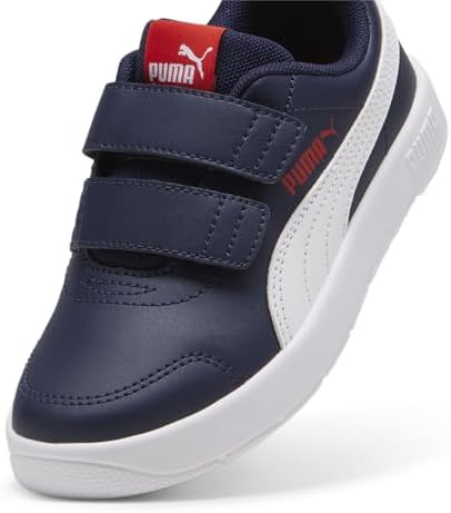 PUMA Courtflex V3 V Ps üniseks çocuk spor ayakkabısı, Puma Navy PUMA White PUMA Red, 34 EU - Görsel 7
