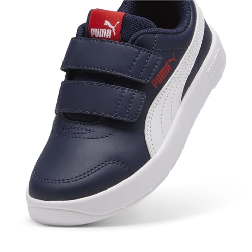 Puma Unisex Kids COURTFLEX V3 V INF Sneaker, Puma Navy-Puma White-Puma Red, 21 EU