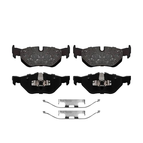 Image of Detroit Axle - Rear Brake Pads for BMW 128i 320i 323i 325i 325xi | 328i xDrive 328xi X1 Ceramic Brake Pads w /Hardware Replacement