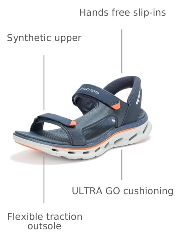 Image of Skechers mens Hands Free Slip-ins Go Walk Glide Step 2.0 Quarter Strap Sandal