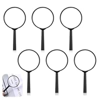 JJUNW 6 Stück Kinder-Lupen, Schwarz Griffe Kinderlupe, 6cm Mini Lupen Aus Kunststoff Acryl für Kindergeburtstag Geschenk Spielzeug Mitgebsel Requisitendekoration