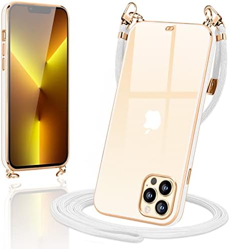 Amazon Co Jp Iphone 13 Pro ケース クリア Tpu カバー Iphone13pro ショルダー スマホケース 肩掛け 首掛け 斜めかけケース 可愛い かわいい 韓国 透明 薄型 耐衝撃 シリコン メッキ加工 Tpuバンパー アイフォン13 Pro ホワイト 家電 カメラ