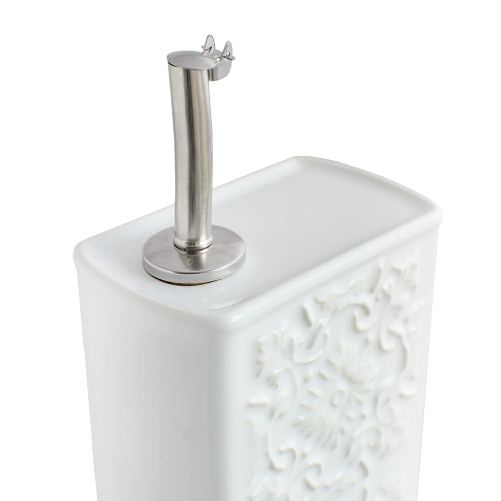 2er-Set Olivenöl-Spenderflaschen aus Keramiksteinzeug 500ml mit Spender, Blau + Weiss, AZULEJO, Cª Atlântica