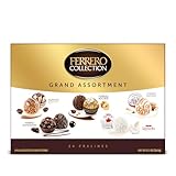 Ferrero Rocher Grand Assortment, Premium Gourmet Assorted Hazelnut Milk Chocolate, Dark Chocolate, Cappuccino, Manderly and Coconut, 24 Ct. (Pack of 1)