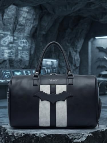 Image of Fur Jaden Batman Weekender Travel Duffle Bag with Separate Shoe /Laundry Compartment for Men & Women