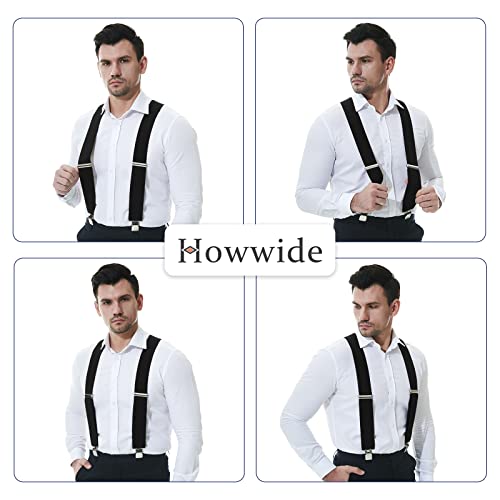 Howwide Suspenders For Men Heavy Duty Clips X-Back Ski Suspenders Snow Pants Elastic Adjustable Brace 2 Inch #TOP5