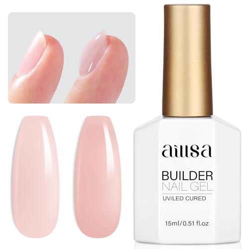 AILLSA Base and Top Coat Gel Nail Polish Top and Base Coat Nail Polish Soak Off Long Lasting Clear Base Gel High Gloss Shine No Wipe Top Coat for DIY Nail Art at Home 0.51 Fl Oz
