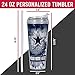 Rico Industries NFL Football Dallas Cowboys Metallic Tie Dye Personalized 24oz Acrylic Tumbler W/Hinged Lid - Team Colored Metallic Art Plastic Travel Tumbler - Keeps Drinks Cold or Hot