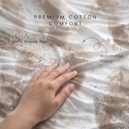 Image of VELOURA Tie-Dye Bedsheet Set, 100% Cotton, King Size 108x108 Inches, 300 Thread Count, with 2 Pillow Covers (Plum)