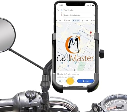 Mobile Phone Stand Holder for Scooty, Bikes and Compatible for Bike, Scooter Mirror Mount