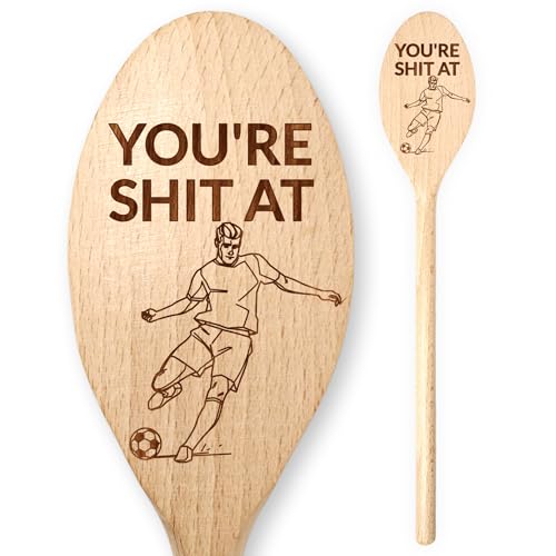 You’re S**t At Football Wooden Spoon Award Bad Crap Not Very Good Footie Soccer Fantasy Premier League Game Sports Team Challenge Five A Side FPL Work Competition Last Place Loser Worst Player Novelty