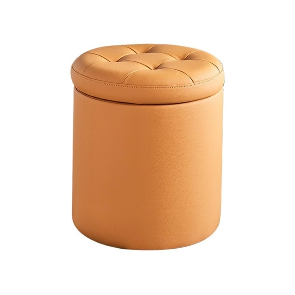 Taburete de almacenamiento circular multifuncional Armario(Orange)