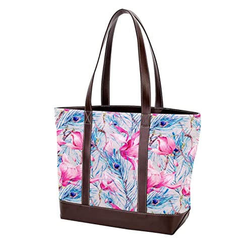 Sac à main femme mode chic cabas motif plume de paon rétro vintage