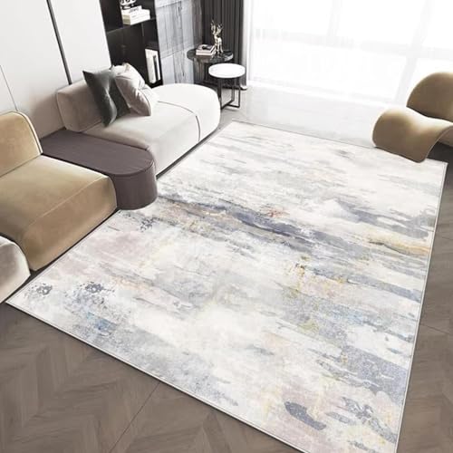 Alfombra lavable gris para evitar manchas bajo el sofá 2