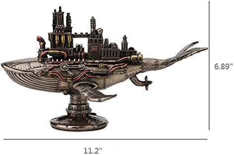 Veronese Design Bronze Finish Steampunk Fifty Two Hertz Galactic Whale Warship Tabletop Statue