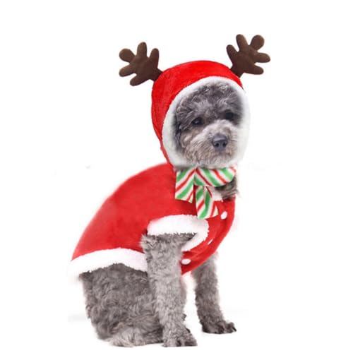 Disfraz Navideño para Perro XS Rojo con Bufanda miniatura 6