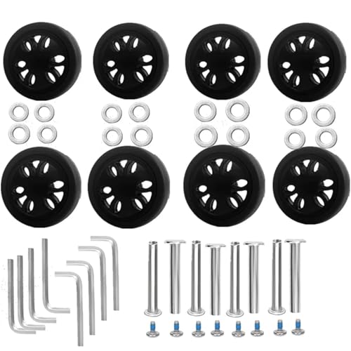 Luggage Wheels Replacement 32Pcs Replacement Wheels for Luggage Dia 2In/50Mm Thick 0.47In/12Mm Resistant Rubber Mute Caster Replacement Suitcas
