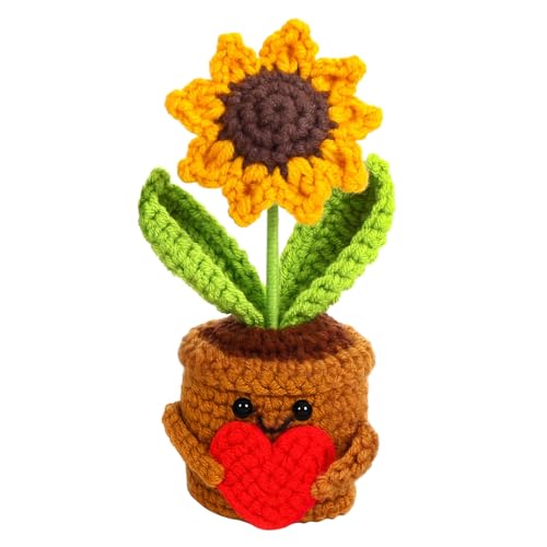Noaxylic Pocket Hug Girasol Positivo, Bonitos Girasoles De Ganchillo, Positivo Girasoles Amuleto De La Suerte Regalos, Girasol De Apoyo Mocional, Regalo Mutuo Para Amigo, Familia, Colegas