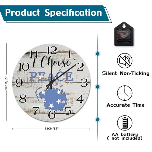 Horloge murale ronde Micronésie de voyage décorative à piles - 7