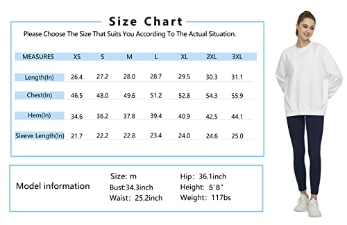 The Gym People Women's Fleece Crewneck Sweatshirt Loose Fit Soft Oversized Pullover Sweatshirt(Pink, Large) #TOP6