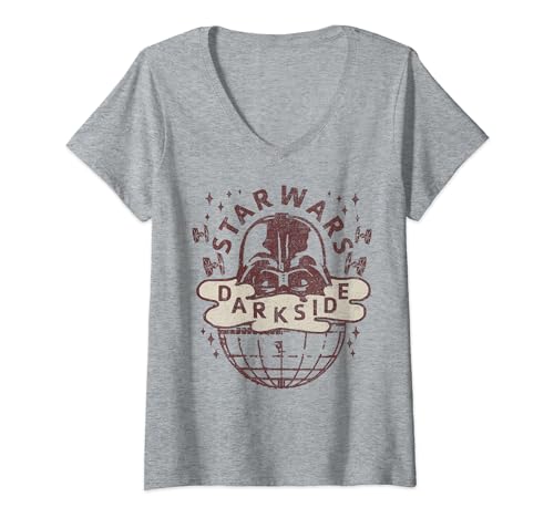 T-shirt Star Wars Dark Side Vader Death Star V-Neck pour femme