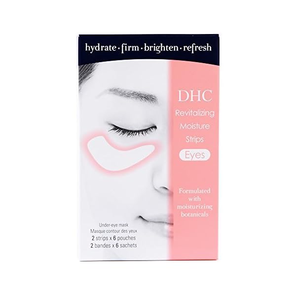 DHC Revitalizing Moisture Strips: Eyes, Gel Strip Masks, 6 Applications Each 6 Count (Pack of 2)